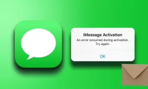 L'icône Messages et une fenêtre d'erreur indiquent que iMessage ne fonctionne pas. Une erreur s'est produite lors de l'activation.