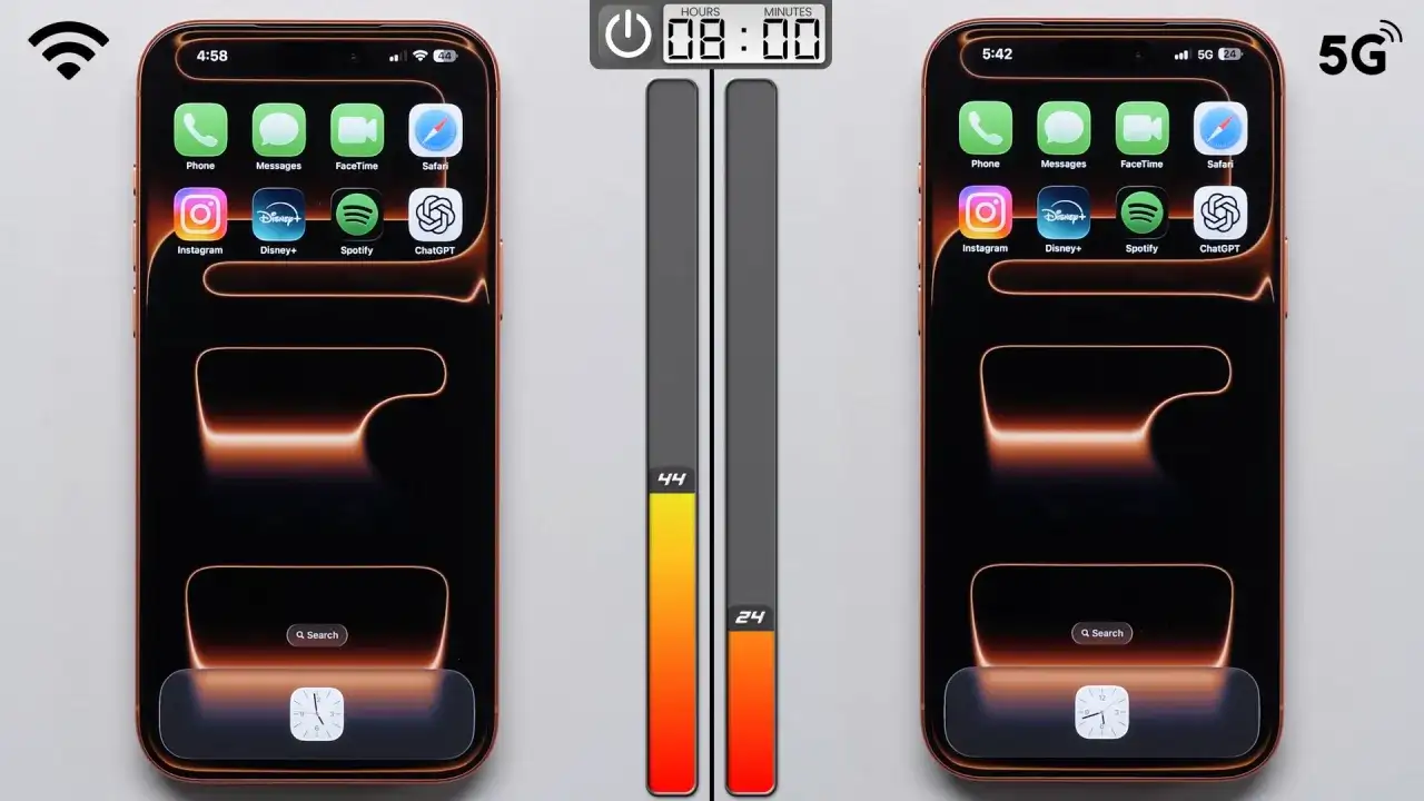Comparaison iPhone : 4G (44h) vs 5G (24h). Peut-on rester en 4G pour plus d'autonomie ?
